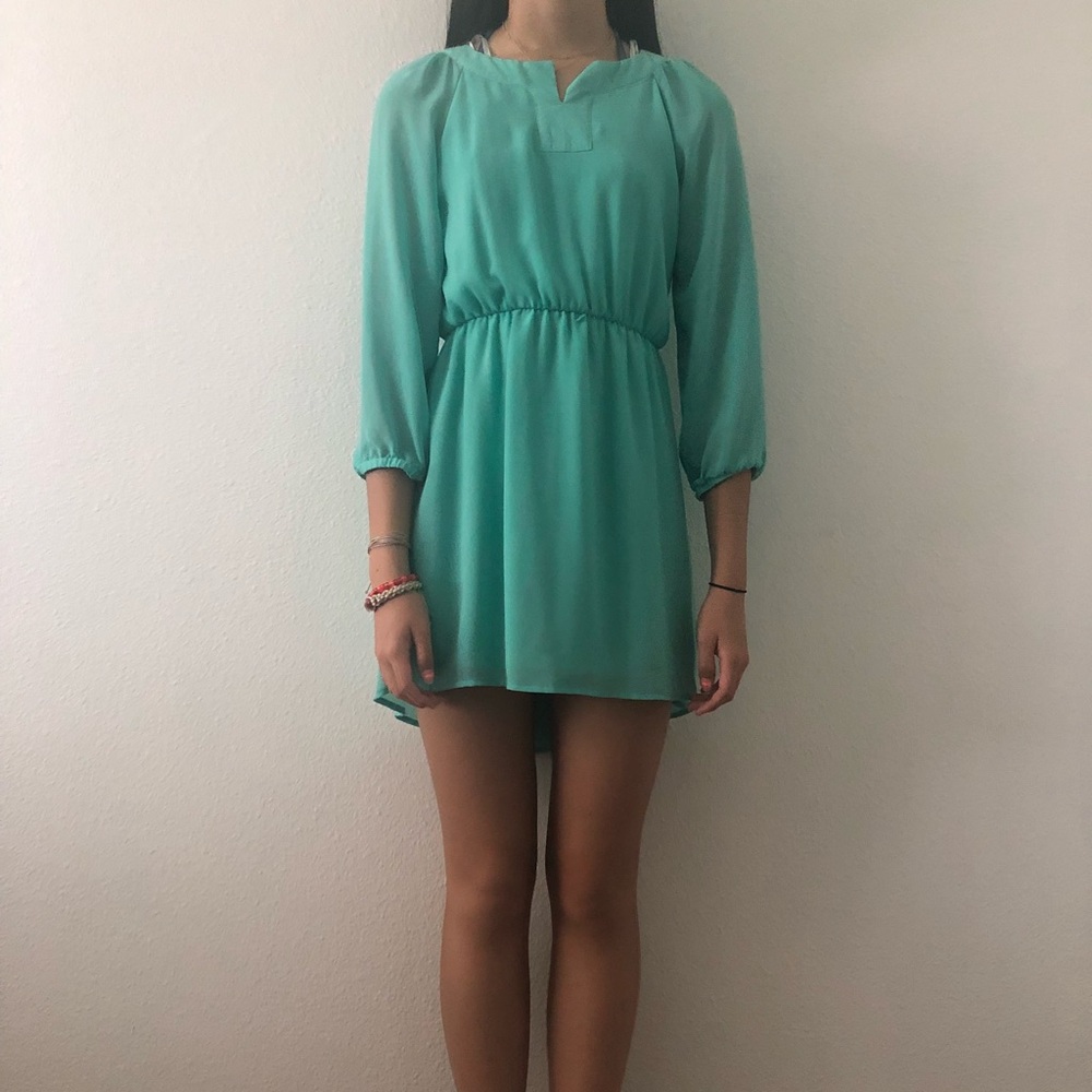 Teal Sequin Hearts Dress (Juniors)